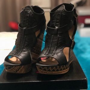 Black Wedge Heel